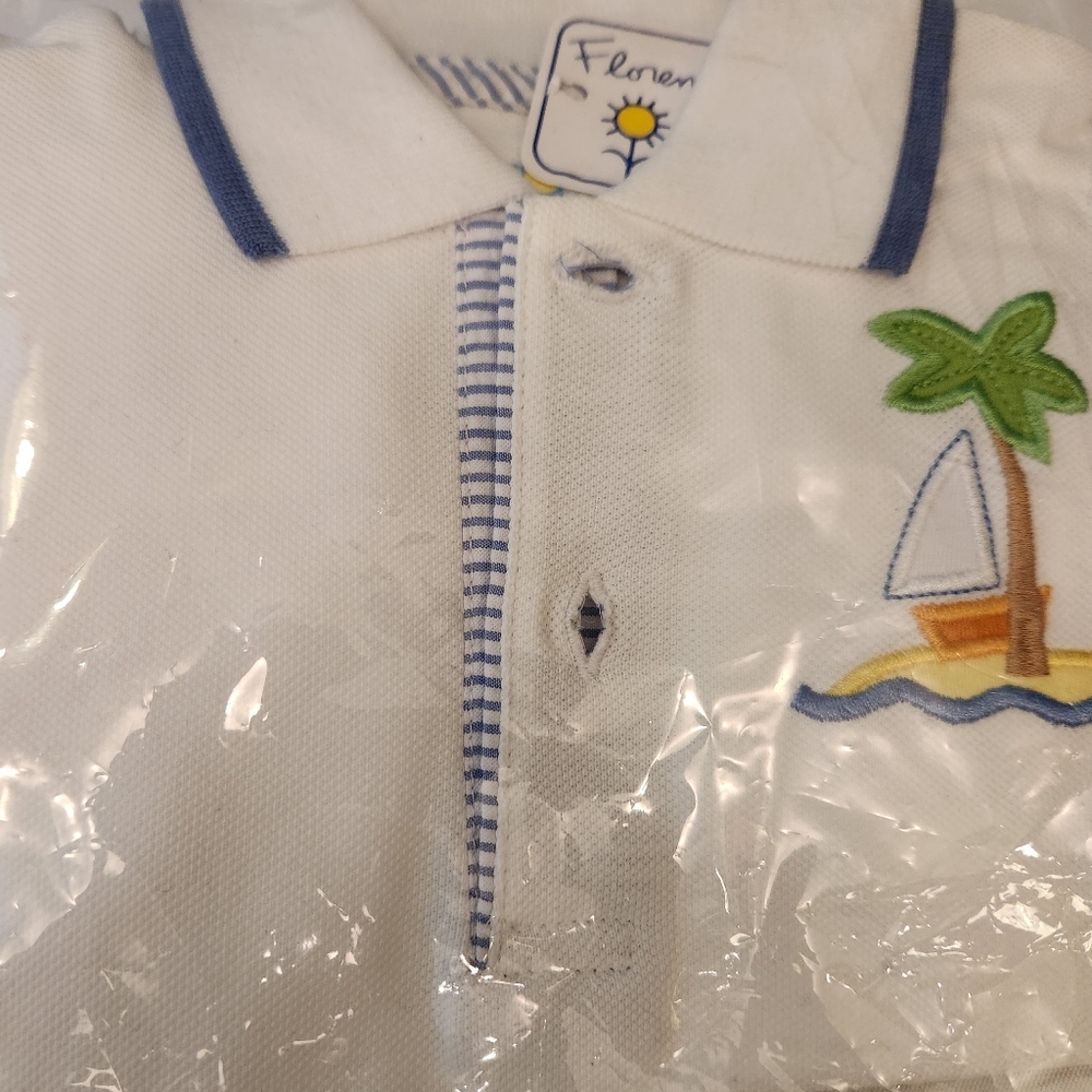 Florence Eiseman Boy White Polo Shrit 24M